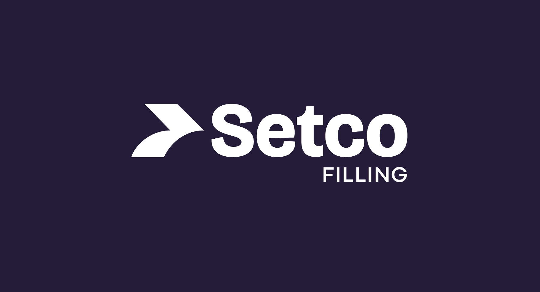 SetCo Filling logo in white on deep plum